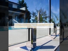 Χωρίς πλαίσιο γυάλινα περίστροφα με σφουγγάρια από ανοξείδωτο χάλυβα για φράχτες μπαλκόνια σκάλες αυλές